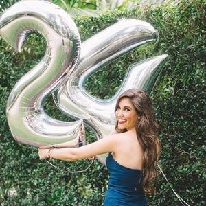 Silver Foil Birthday Balloon Numbers